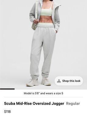 lululemon Scuba Mid-Rise Oversized Jogger - Light Gray